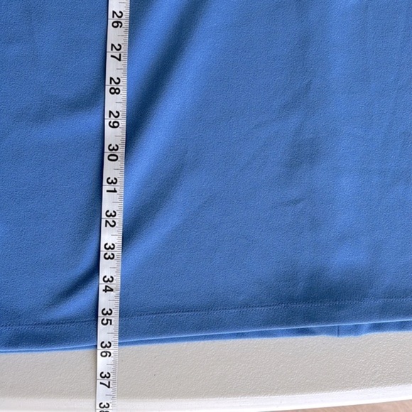 Womens Size 14 Vince Camuto Blue Tie Neck Short Sleeve Sheath Dress - Picture 11 of 11